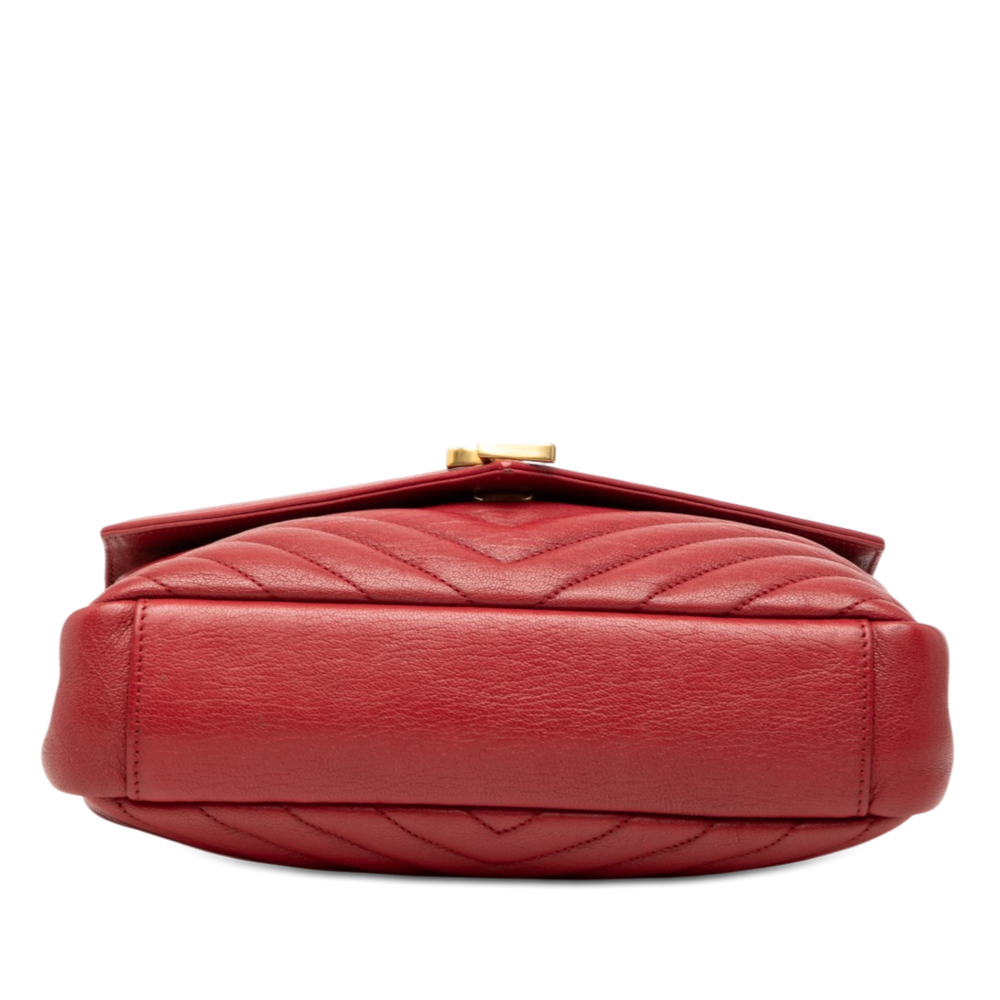 Pre-Loved Saint Laurent Medium Chevron Sheepskin Monogram College Satchel - Picture 3 of 7
